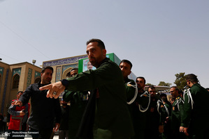 مراسم تشییع پیکر شهیدان سردار حسین سلامی و مسعود شانه ای