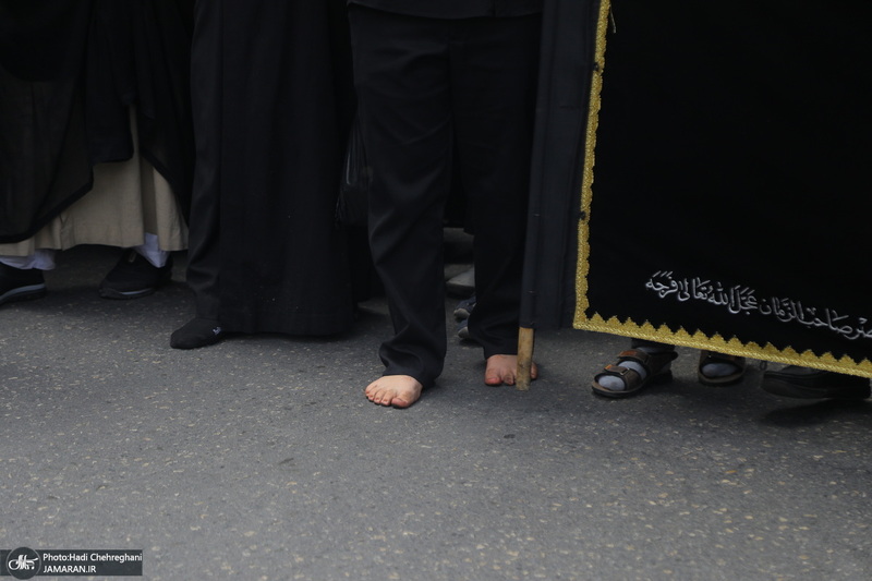 دسته عزای شهادت امام صادق(ع) با حضور آیت الله العظمی وحید خراسانی