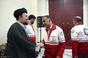 تجدید میثاق رییس و امدادگران جمعیت هلال احمر با ارمان های امام راحل