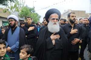 دسته عزاداری شهادت حضرت علی (ع) با حضور آیت‌الله العظمی وحید خراسانی