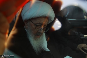 دسته عزای شهادت امام صادق(ع) با حضور آیت الله العظمی وحید خراسانی