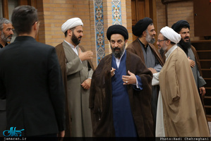 مراسم بزرگداشت والده آیت الله واعظ موسوی در بیت علامه طباطبایی قم