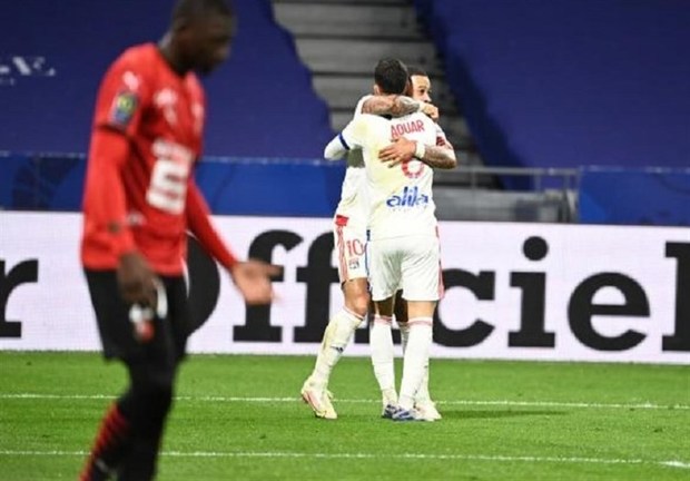 صعود لیون به رده دوم با پیروزی مقابل رن 
