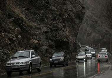 بارش باران و ترافیک سنگین درجاده های البرز