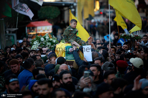 مراسم تشییع شهدای حزب الله در بیروت