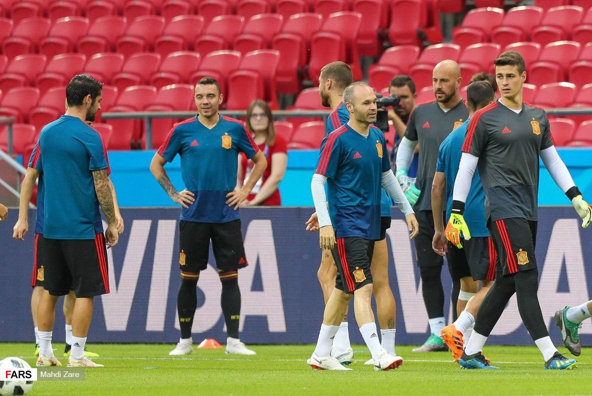 گزارش تصویری آخرین تمرین اسپانیا قبل از بازی برابر ایران
