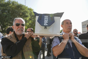 تشییع نمادین خبرنگاران شهید غزه در رام الله