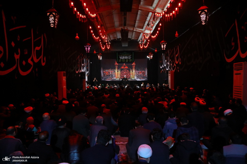 دسته عزاداری شهادت حضرت علی (ع) با حضور آیت‌الله العظمی وحید خراسانی