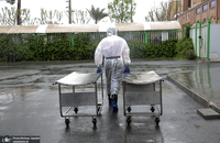 تغسیل با آب متوفیان مبتلا به کرونا در بهشت زهرا(س) تهران