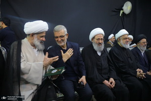 مراسم چهلمین روز تدفین رهبر شهید در دفتر آیت الله العظمی سیستانی در قم