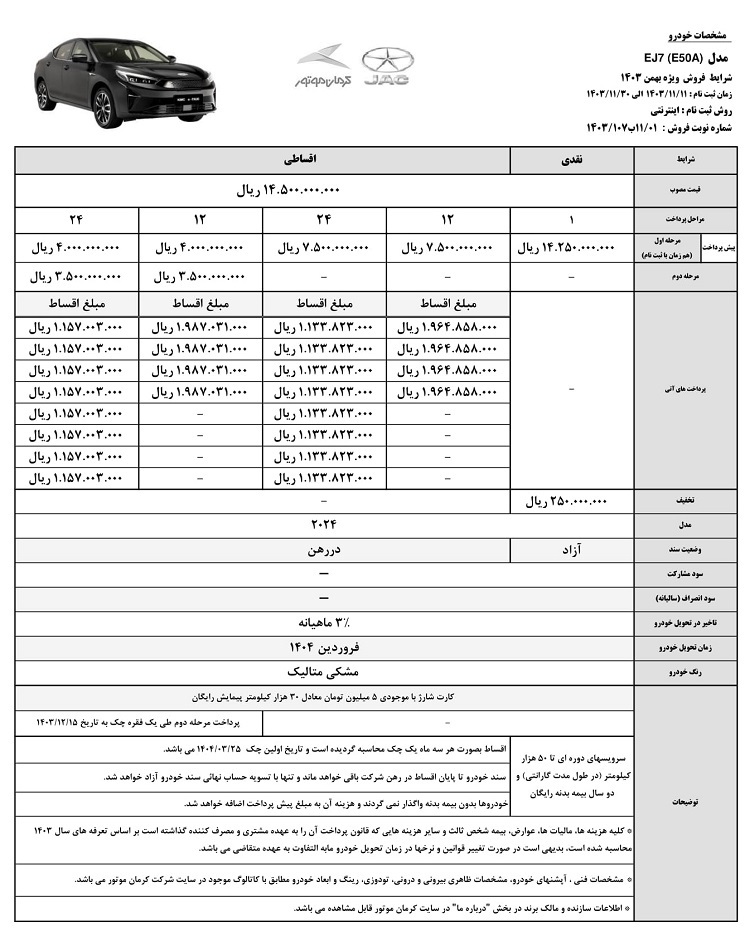 فروش اقساطی 2 محصول کرمان موتور تا پایان بهمن ادامه دارد