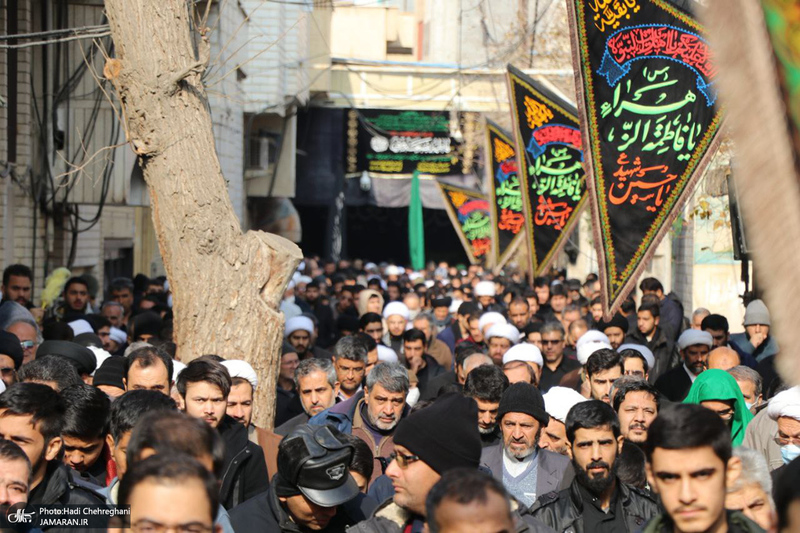 دسته عزاداری روز شهادت حضرت زهرا (س) با حضور آیت الله العظمی وحید خراسانی