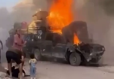 ببینید/ رژیم صهیونیستی کامیون حامل آوارگان را هدف قرار داد