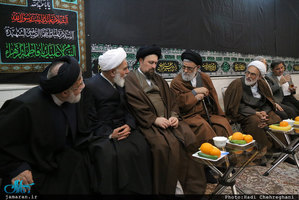 حضور سید حسن خمینی در منزل مرحوم حاج شيخ محمد حسن قرهى(ره)