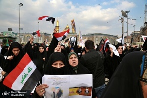 تشییع باشکوه شهیدان سردار قاسم سلیمانی و ابومهدی المهندس در کربلا و نجف