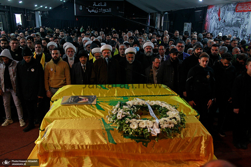 مراسم تشییع شهدای حزب الله در بیروت