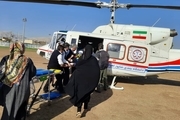 زن بدحال ایذه‌ای با اورژانس هوایی به اهواز منتقل شد
