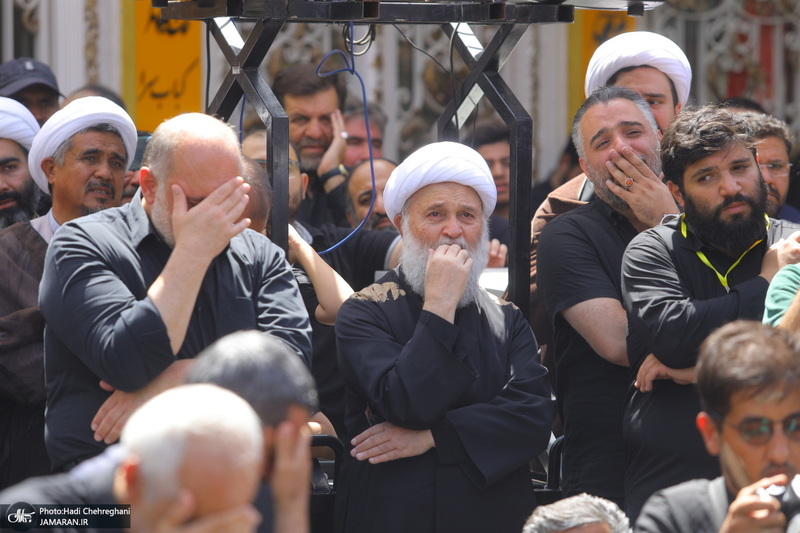 دسته عزاداری شهادت امام عسکری (ع) با حضور آیت‌الله العظمی وحید خراسانی