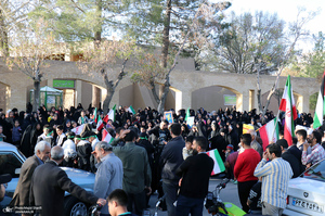 تجمع مردم خمین در حمایت از حمله موشکی و پهپادی به رژیم صهیونیستی