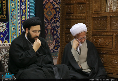 عزاداری اباعبدالله الحسین(ع) در بیت آیت الله العظمی جوادی آملی با حضور سید علی خمینی