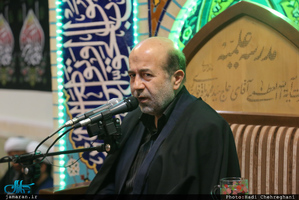 مراسم عزاداری حضرت زهرا(س) در مدرسه علمیه با حضور سید علی خمینی