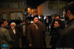 حضور سید حسن خمینی در منزل مرحوم حاج شيخ محمد حسن قرهى(ره)