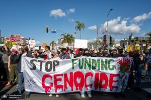 راهپیمایی مردم لس آنجلس در حمایت از آتش بس در غزه