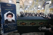 پیکر آیت الله روحانی در قم تشییع و تدفین شد/ گزارش تصویری