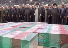 Leader leads prayers as millions of mourners gather for Raeisi funeral