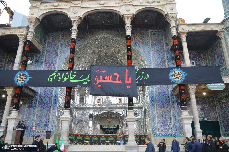 مراسم تعویض پرچم حرم حضرت معصومه (س) در شب اول ماه محرم‎‎