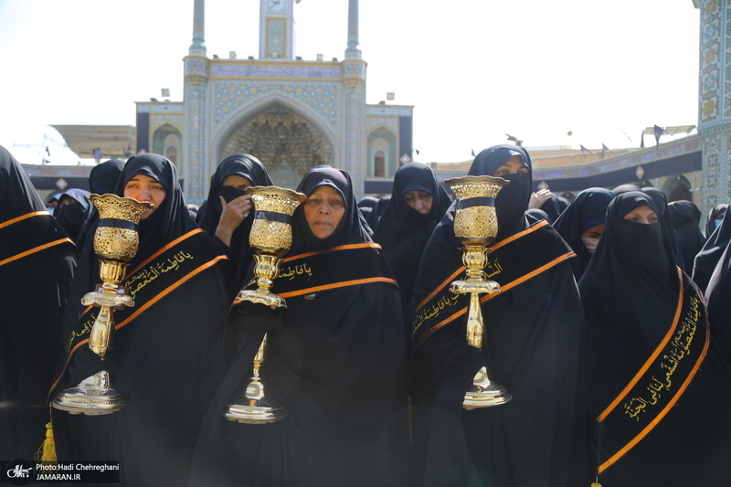 دسته عزاداری خادمین حرم مطهر حضرت معصومه (س) در سالروز شهادت امام رضا (ع)