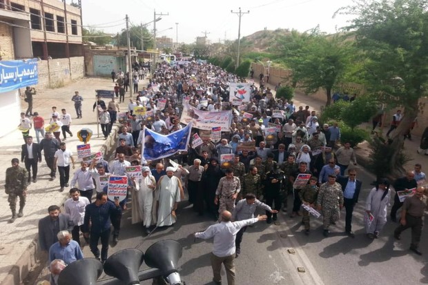 فریاد مرگ بر اسرائیل در شوش طنین انداز شد