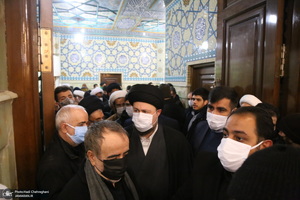 حضور مراجع و علما در مسجد امام حسن عسکری(ع) در پی ارتحال آیت الله العظمی صافی(ره)