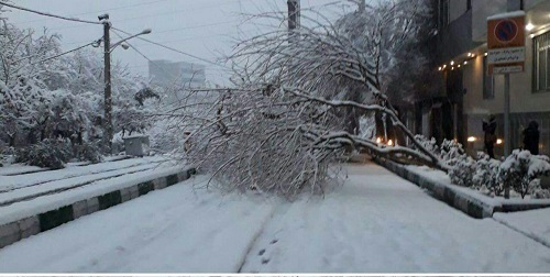 بارش برف موجب قطع برق 90 نقطه از شهرستان ری شد