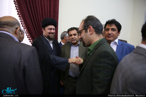 دیدار شهردار و اعضای شورای اسلامی شهر تهران با سید حسن خمینی