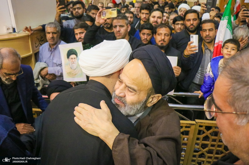 مراسم استقبال و وداع با پیکر مطهر شهید علی لاریجانی در قم