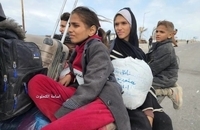  آوارگی فلسطینی ها از شهر غزه و ترک بیمارستان «الشفا» پس از حمله اسرائیل  (1)