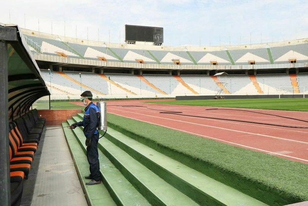 قسمت های مختلف ورزشگاه آزادی ضدعفونی شد