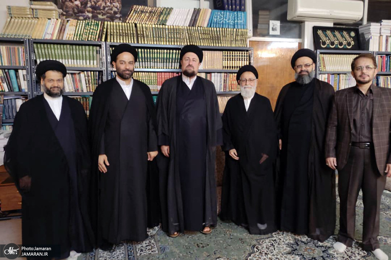 دیدار اعضای بیت حضرت آیت الله العظمی علوی گرگانی (ره)  با سید حسن خمینی