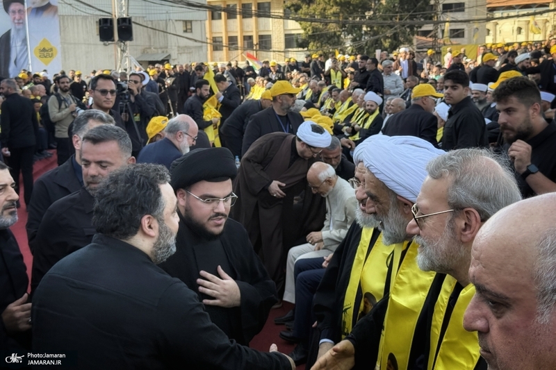 حضور علی لاریجانی در مراسم اولین سالگرد شهادت سید حسن نصرالله (ره)