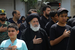 دسته عزای شهادت امام صادق(ع) با حضور آیت الله العظمی وحید خراسانی