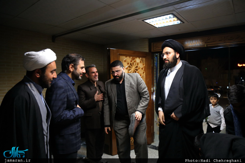 مراسم عزاداری حضرت زهرا(س) در مدرسه علمیه با حضور سید علی خمینی