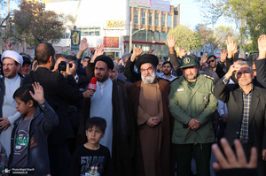 تجمع مردم خمین در حمایت از حمله موشکی و پهپادی به رژیم صهیونیستی