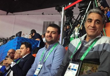  حضور محمدپور در سالن برای دریافت طلای المپیک+عکس
