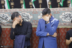 دسته عزاداری روز شهادت امام جعفر صادق (ع) با حضور آیت الله العظمی وحید خراسانی