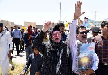 شعار مرگ بر اسراییل در فضای زابل طنین انداز شد