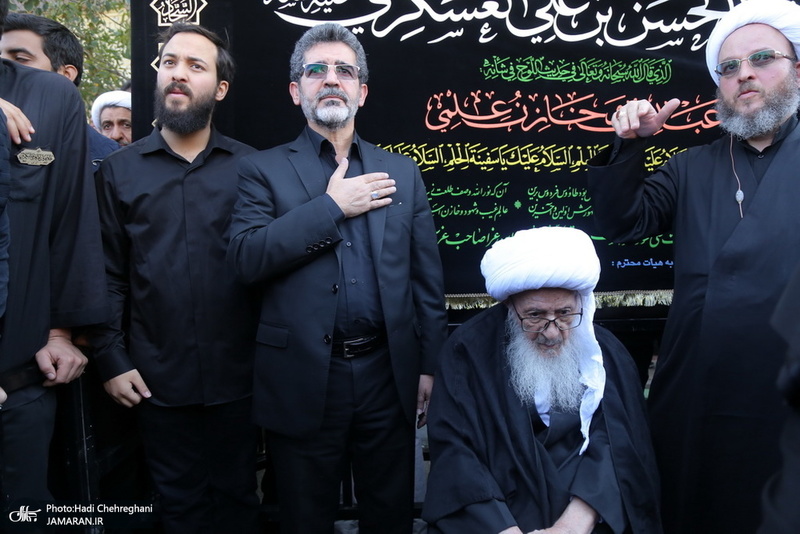 دسته عزاداری شهادت امام عسکری(ع) با حضور آیت العظمی وحید خراسانی
