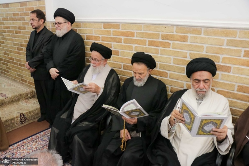 حضور آیت الله سید حسن خمینی در مراسم وداع با آیت الله العظمی شبری زنجانی (ره)