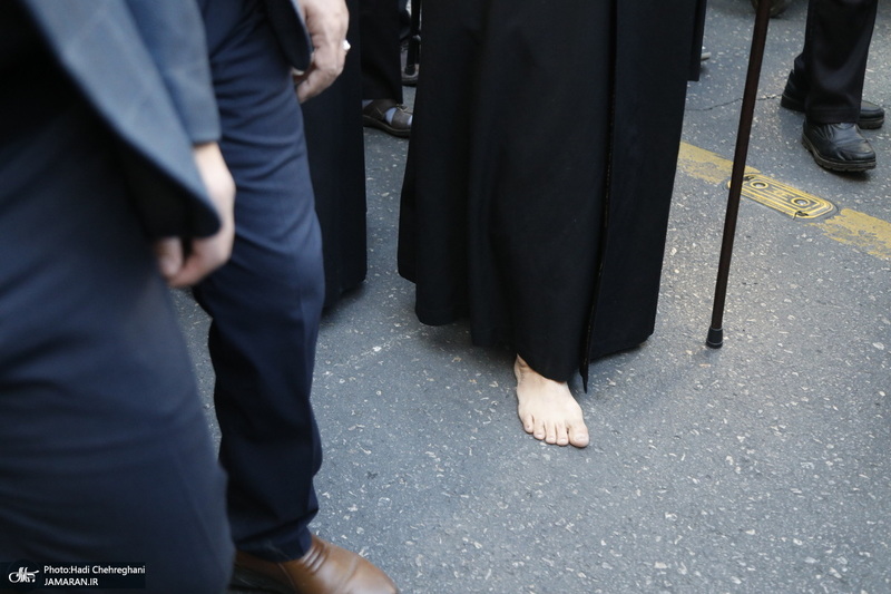 دسته عزاداری روز شهادت حضرت زهرا (س) با حضور آیت الله العظمی وحید خراسانی