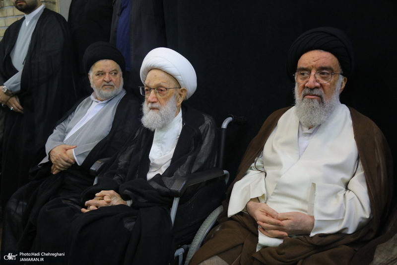 مراسم چهلمین روز تدفین رهبر شهید در دفتر آیت الله العظمی سیستانی در قم